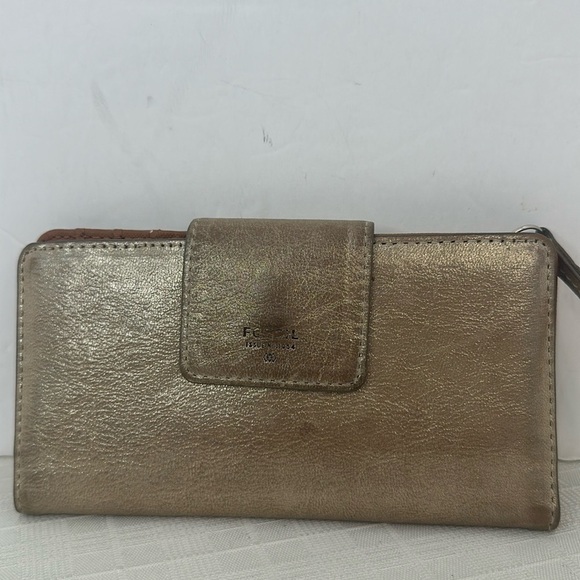 Fossil Handbags - Fossil Women's Gold Sparkle Wallet Large BiFold